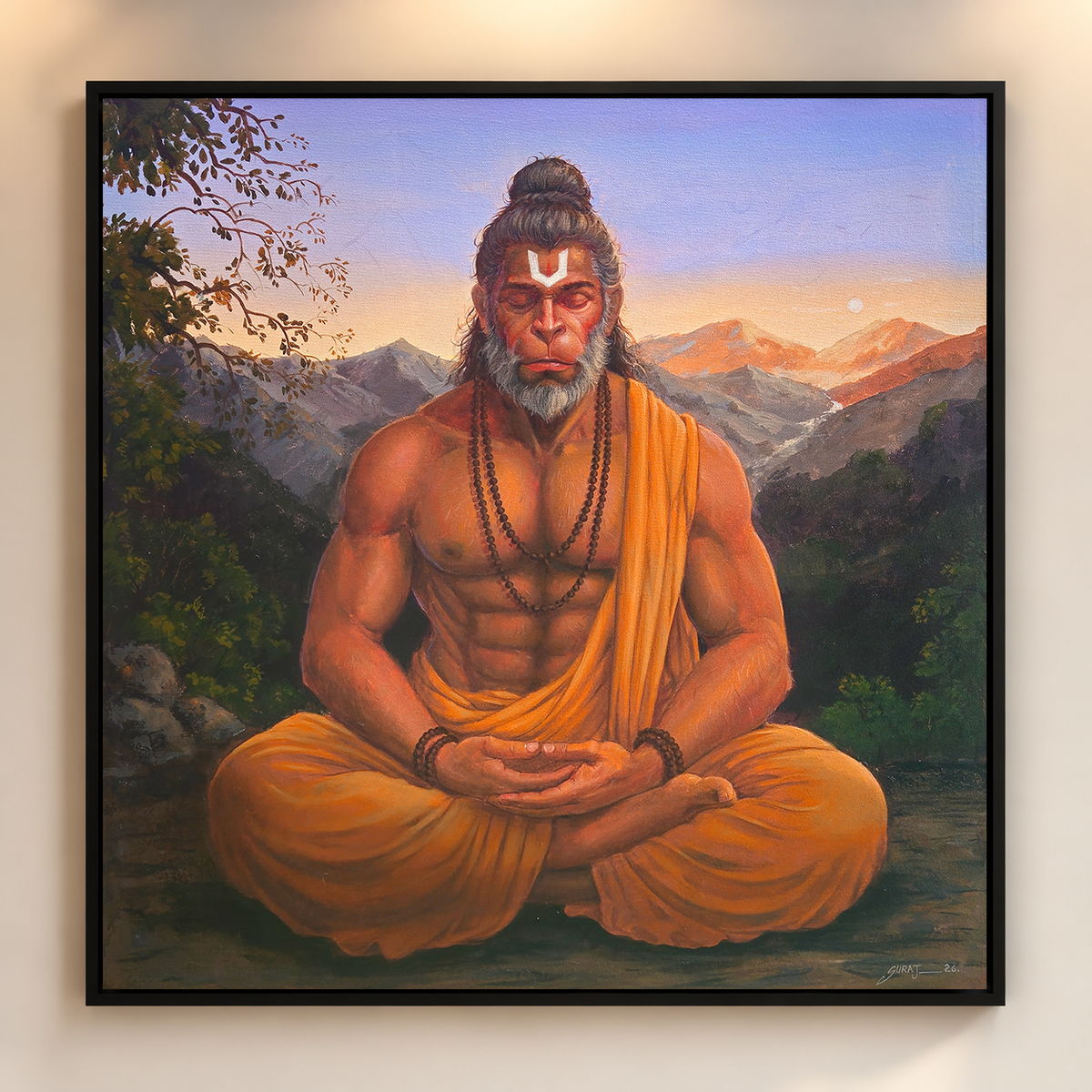 Lord Hanuman in Meditation | Original Devotional Painting