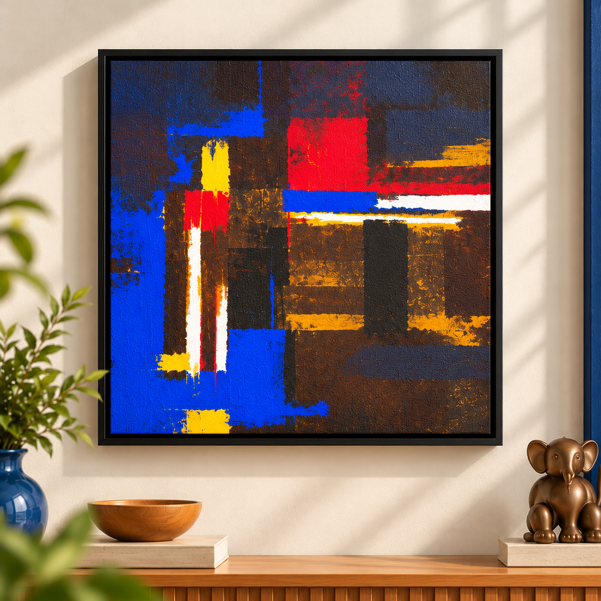 Cobalt Nightscape I | Abstract Cityscape Original Painting