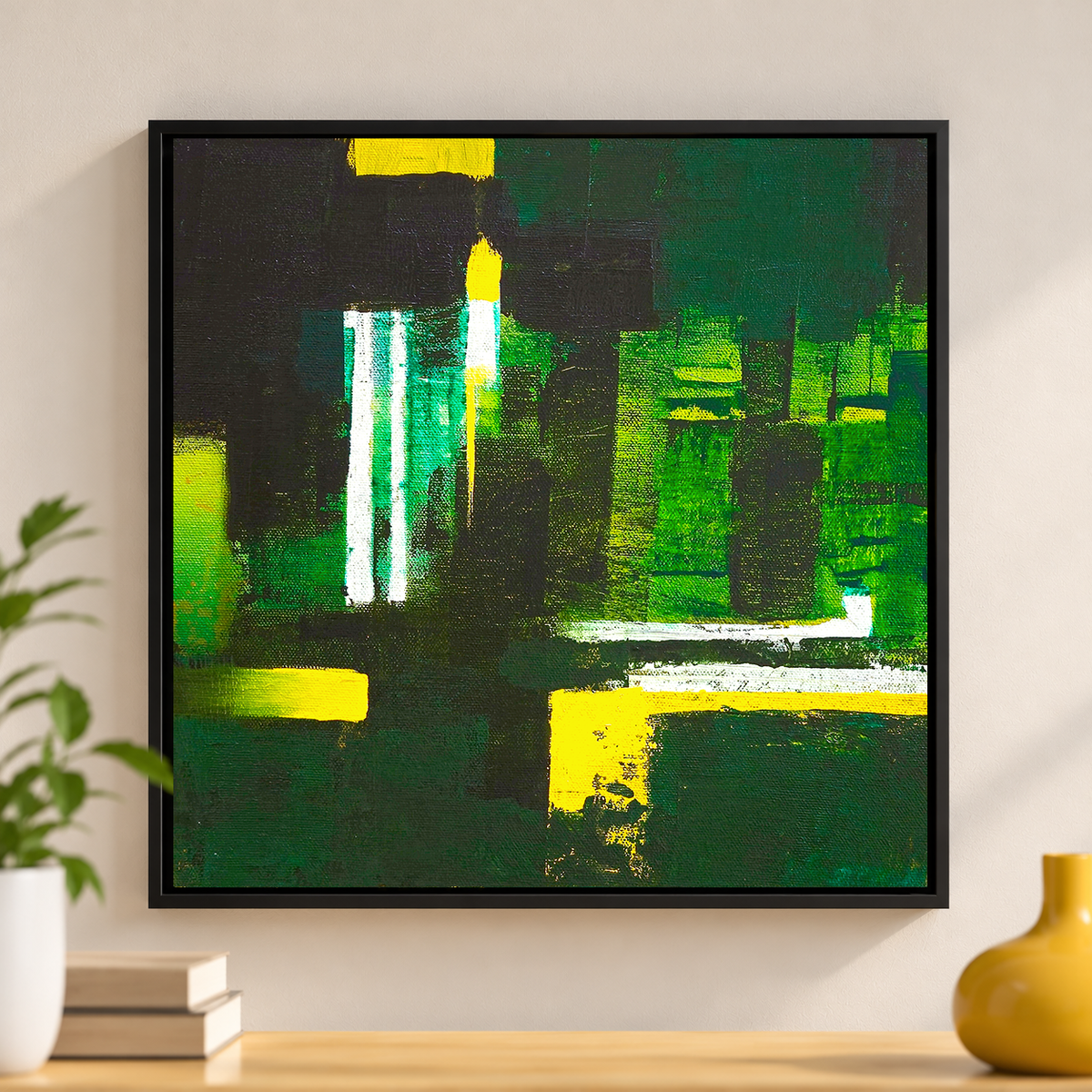 Emerald Skyline II | Abstract Cityscape Original Painting