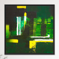 Emerald Skyline II | Abstract Cityscape Original Painting - Image 1