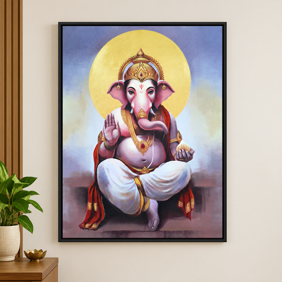 Handmade Lord Ganesha Painting | Vighnaharta Ganpati Artwork