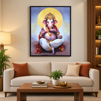 Handmade Lord Ganesha Painting | Vighnaharta Ganpati Artwork - Image 3