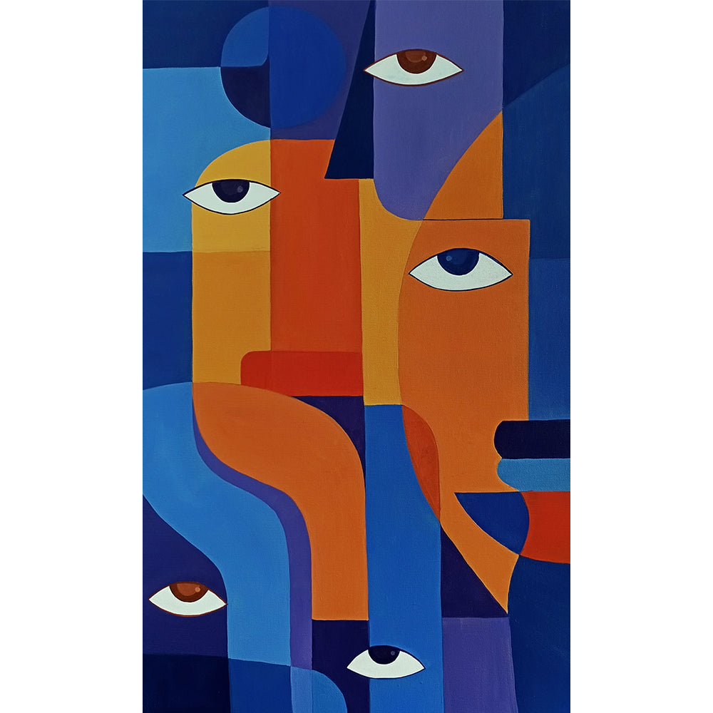 Faces Entwined Art | Abstract Face Painting | Woman Abstract Painting