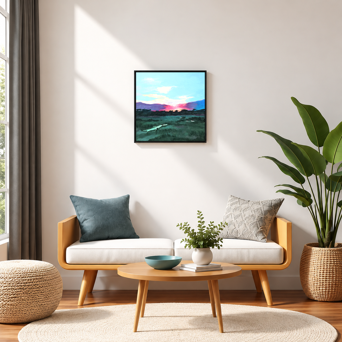 Mountain Sunset over the Marsh | Original Oil Landscape Painting