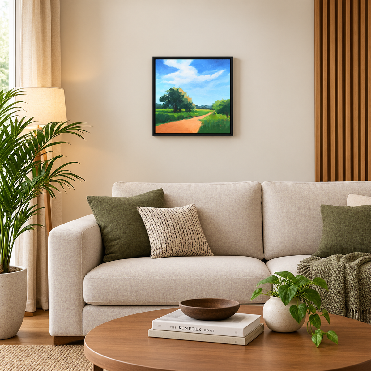 Country Road under a Summer Sky | Original Handmade Oil Painting