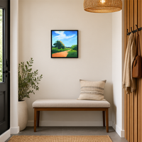Country Road under a Summer Sky | Original Handmade Oil Painting - Image 4
