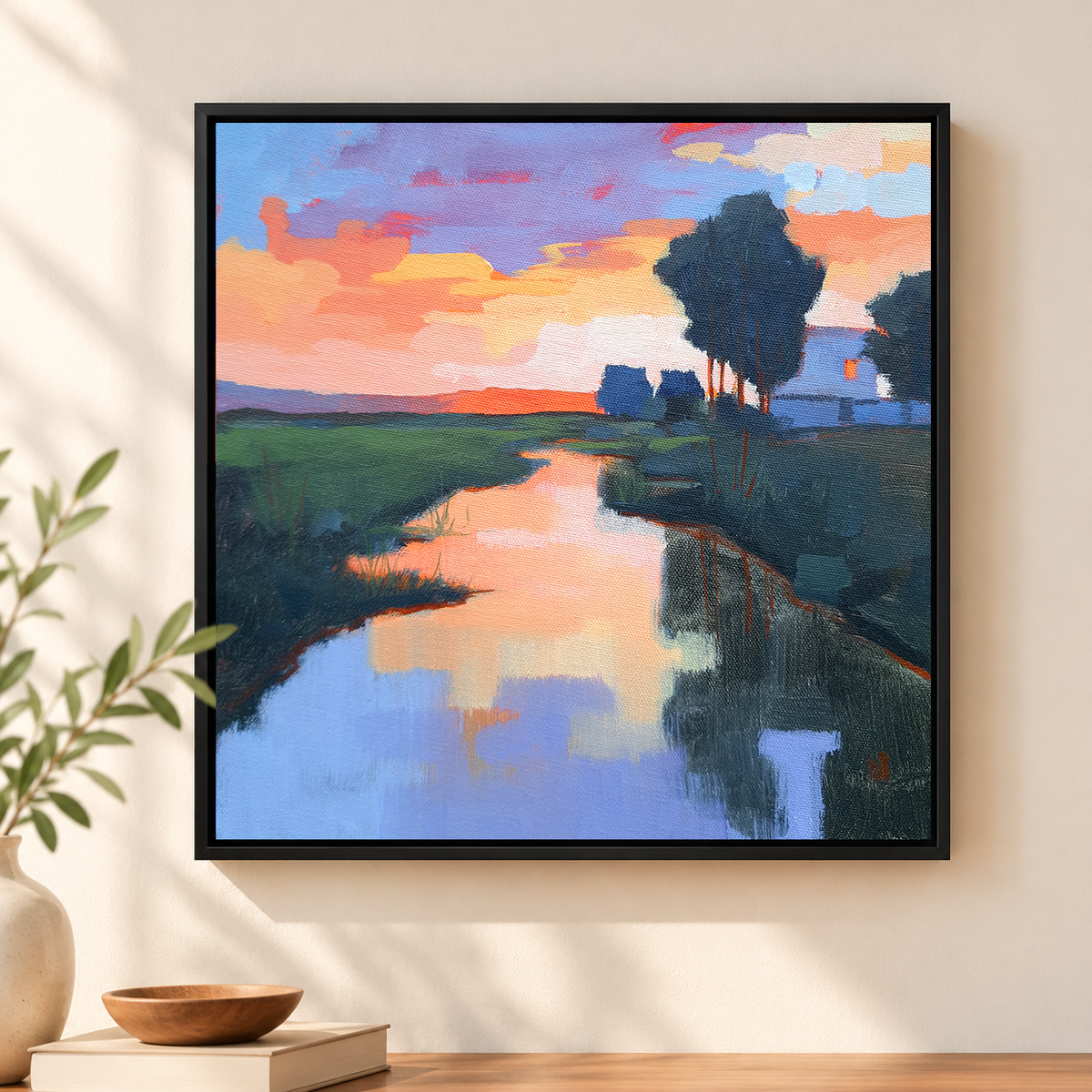Marsh Creek at Sunset One | With Village Original Painting