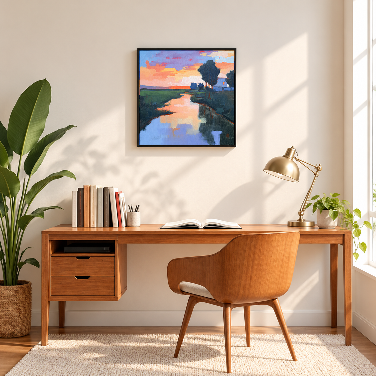 Marsh Creek at Sunset One | With Village Original Painting