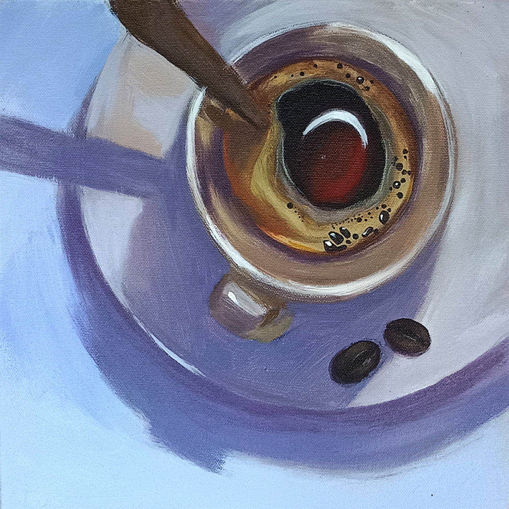 Coffee Awakening Art | Warm Coffee Delight | Handmade Painting