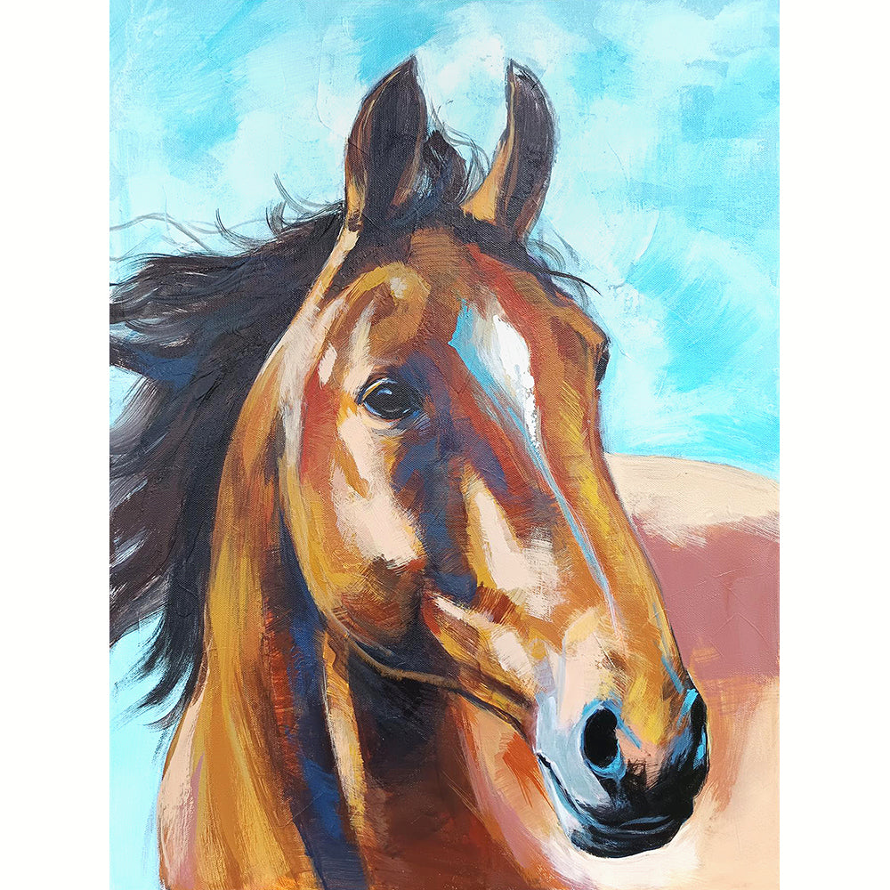 Silent Power Horse Art | Dynamic Horse Canvas | Horse Handmade Paintings
