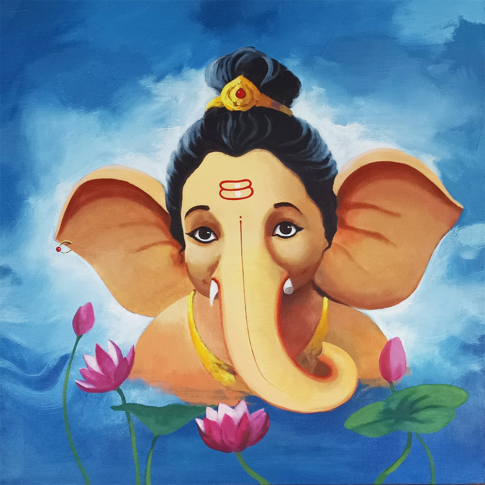 Ekadanta | Sacred One-Tusked Ganesha Canvas Wall Art