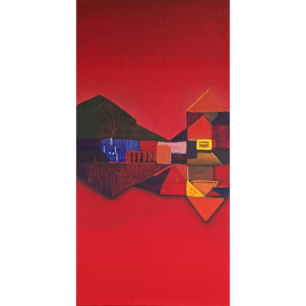 Scarlet Abstract Paintings | Abstract Scenery Painting