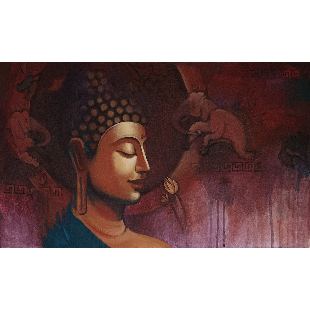 Silent Enlightenment | Enlightened Buddha Painting for Home Spaces