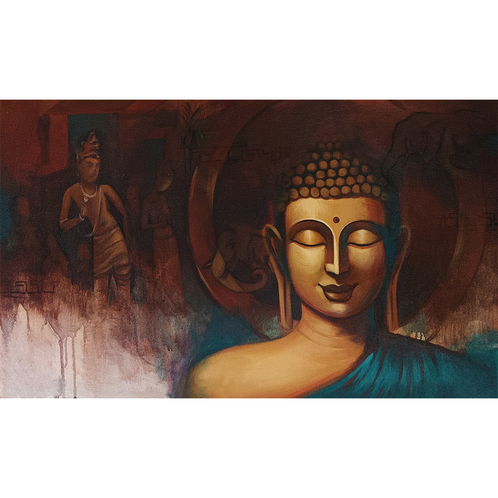 Echoes of Ajanta | Cultural Buddha Painting for Spiritual Homes