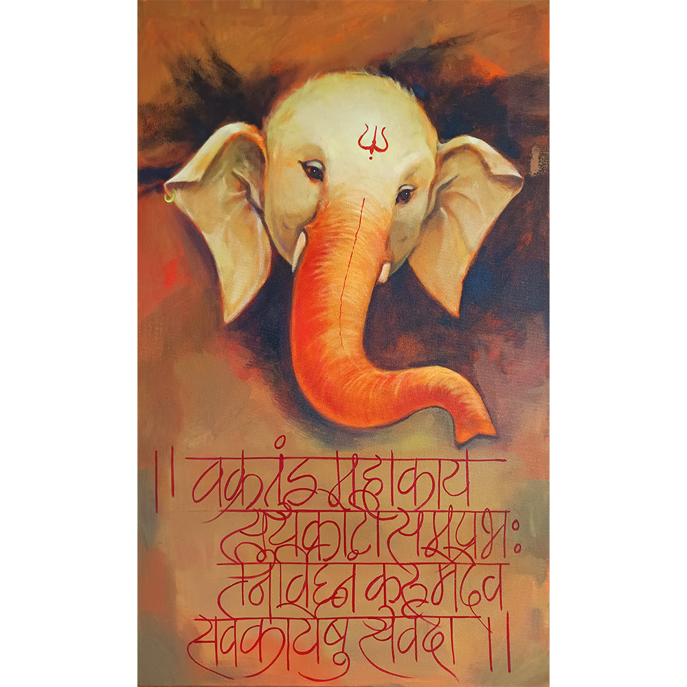 Vighnaraja | Artistic Ganesha Painting for Peaceful Interiors