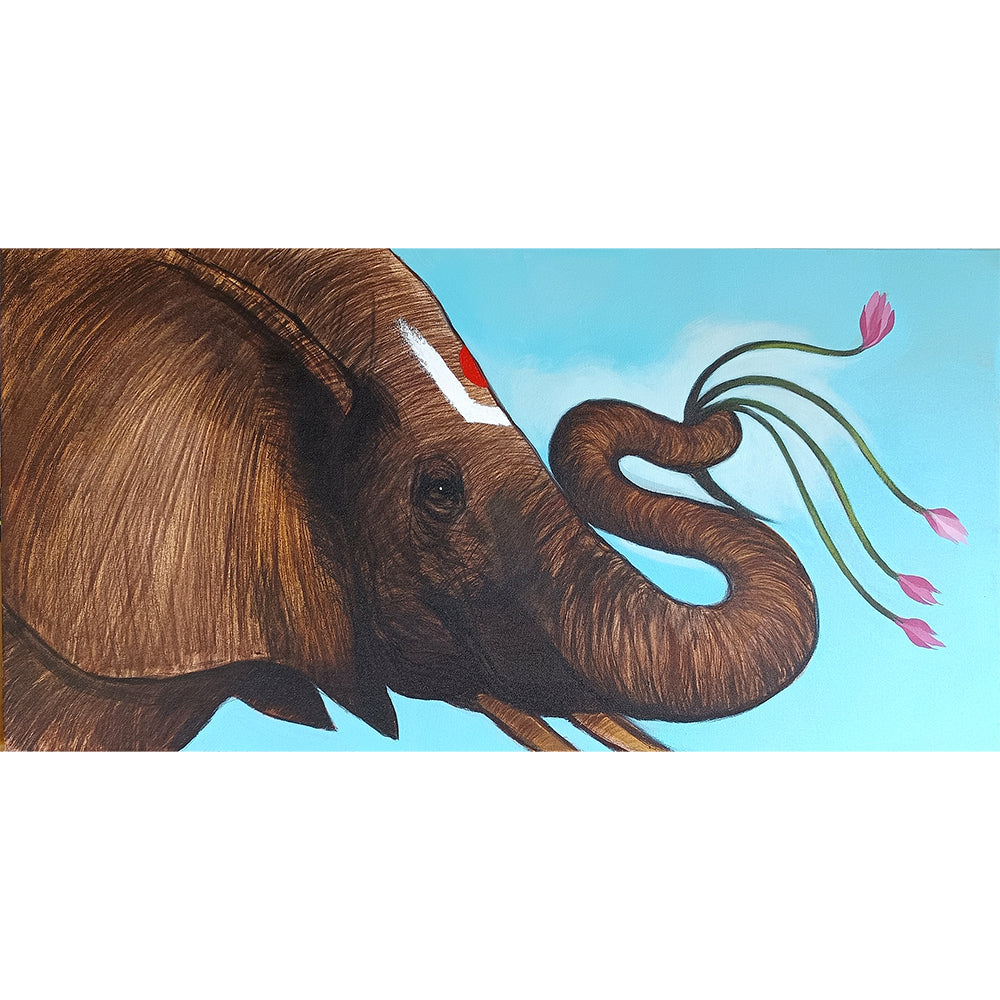 Royal Elephant Art | Royal Elephant Canvas Art | Realism Handmade Painting