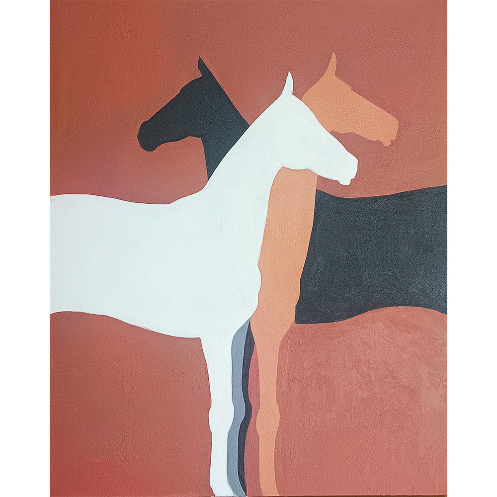 Horses Aligned Painting | Graceful Horse Painting for Statement Wall Décor