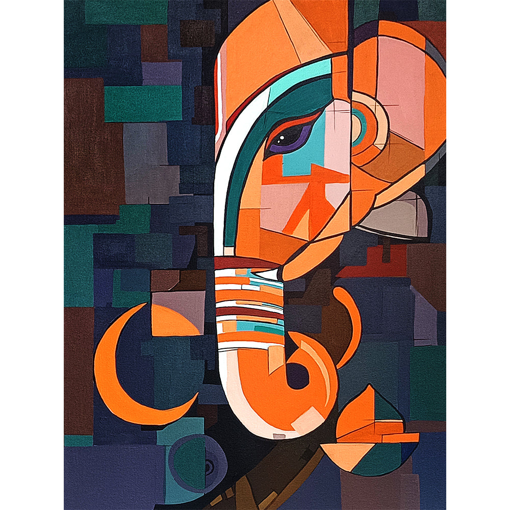 Divine Puzzle | Abstract Lord Ganesha Wall Art for Home & Office