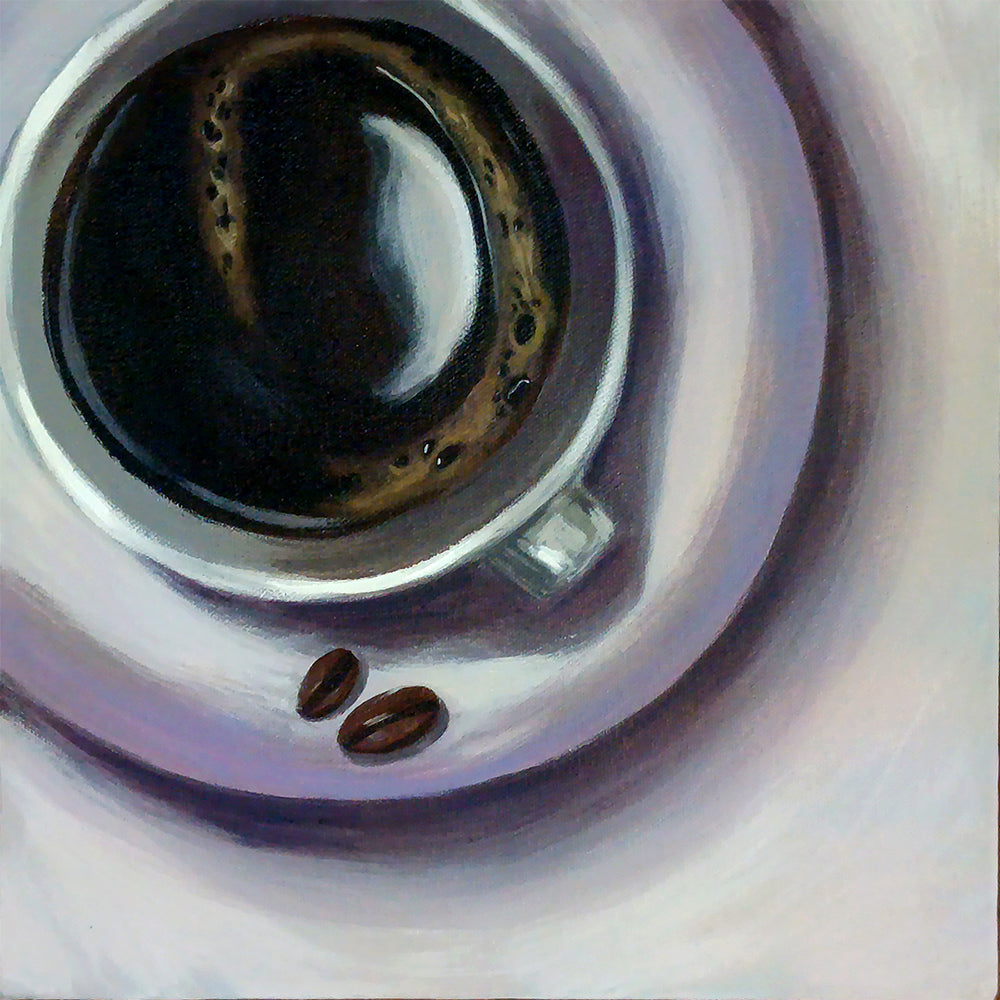 Coffee Depth Art | Still Life Warm Coffee Cup Handmade Painting