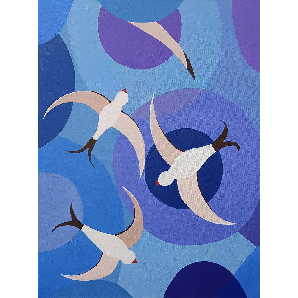 Songs of the Sky Bird Art | Bird-Themed Painting Evoking Melody and Lightness