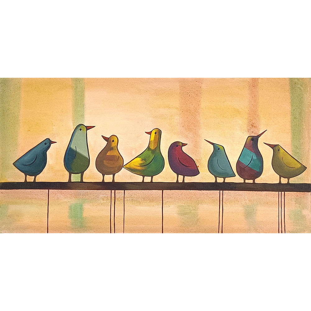 Flock of Birds Canvas | Birds of a Feather | Handmade Nature Painting